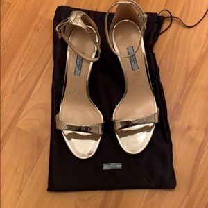 Prada silver heels